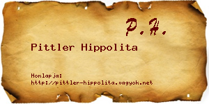 Pittler Hippolita névjegykártya